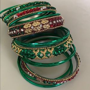 Green and Gold Bangles